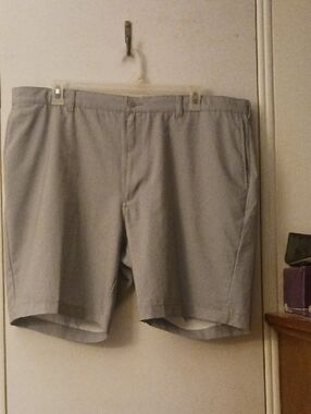Hogan Light Gray Micro-Pattern Flat Front Shorts